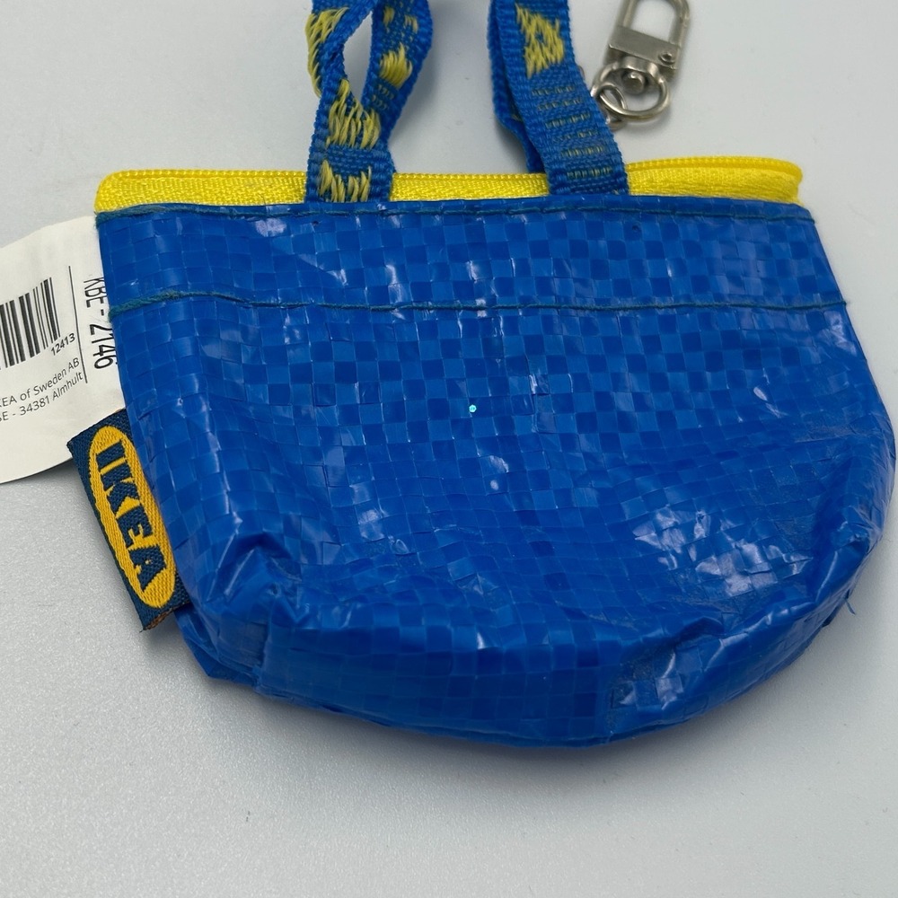 IKEA Bag Knolig Mini Zipper Coin Keychain Tote Key Blue Yard Sale Purse 2019 - Picture 2 of 6